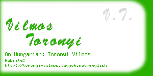 vilmos toronyi business card